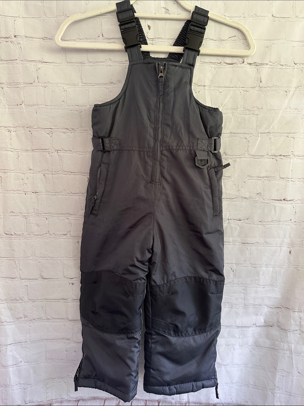 Cherokee Kids Insulated 3T Snow Bib Adjustable Overalls - Charcoal Gray